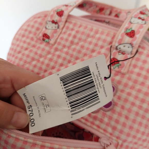 hello kitty gingham backpack vera bradley Sling SierraLily checkered accessory features Hello Kittys adorable face in cuddly plush and embroidered detail Hello Kitty Gingham Crossbody Bag